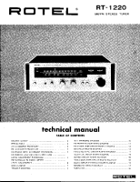 Rotel RT-1220 - Technical manual